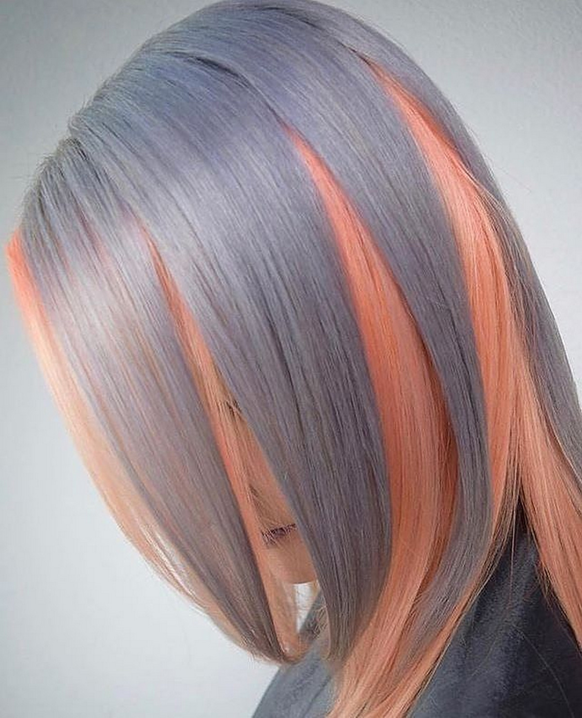 Rose Gold Peekaboo Highlights On Gray