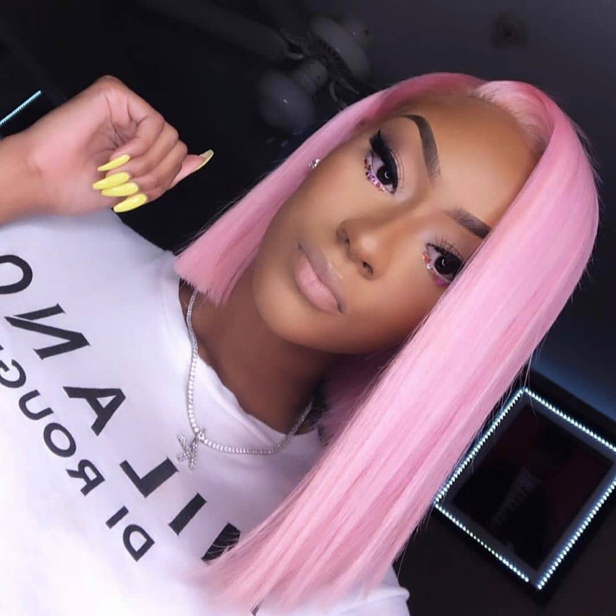 Pink Bob For Black Women