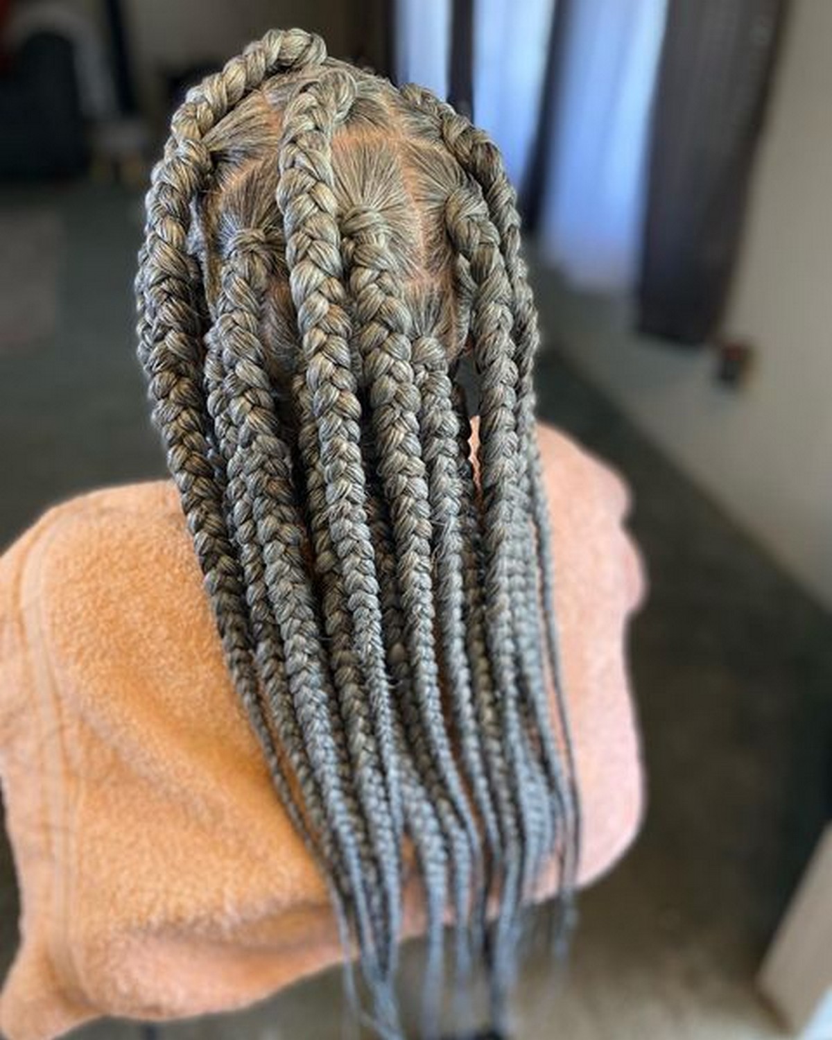 Gray Box Braids