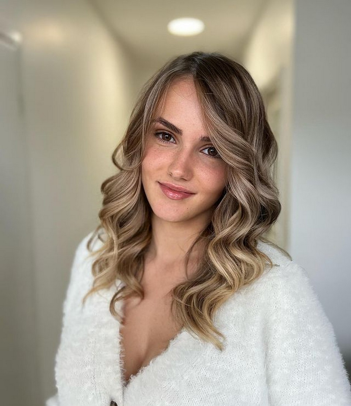 Dark Blonde Balayage With Babylights