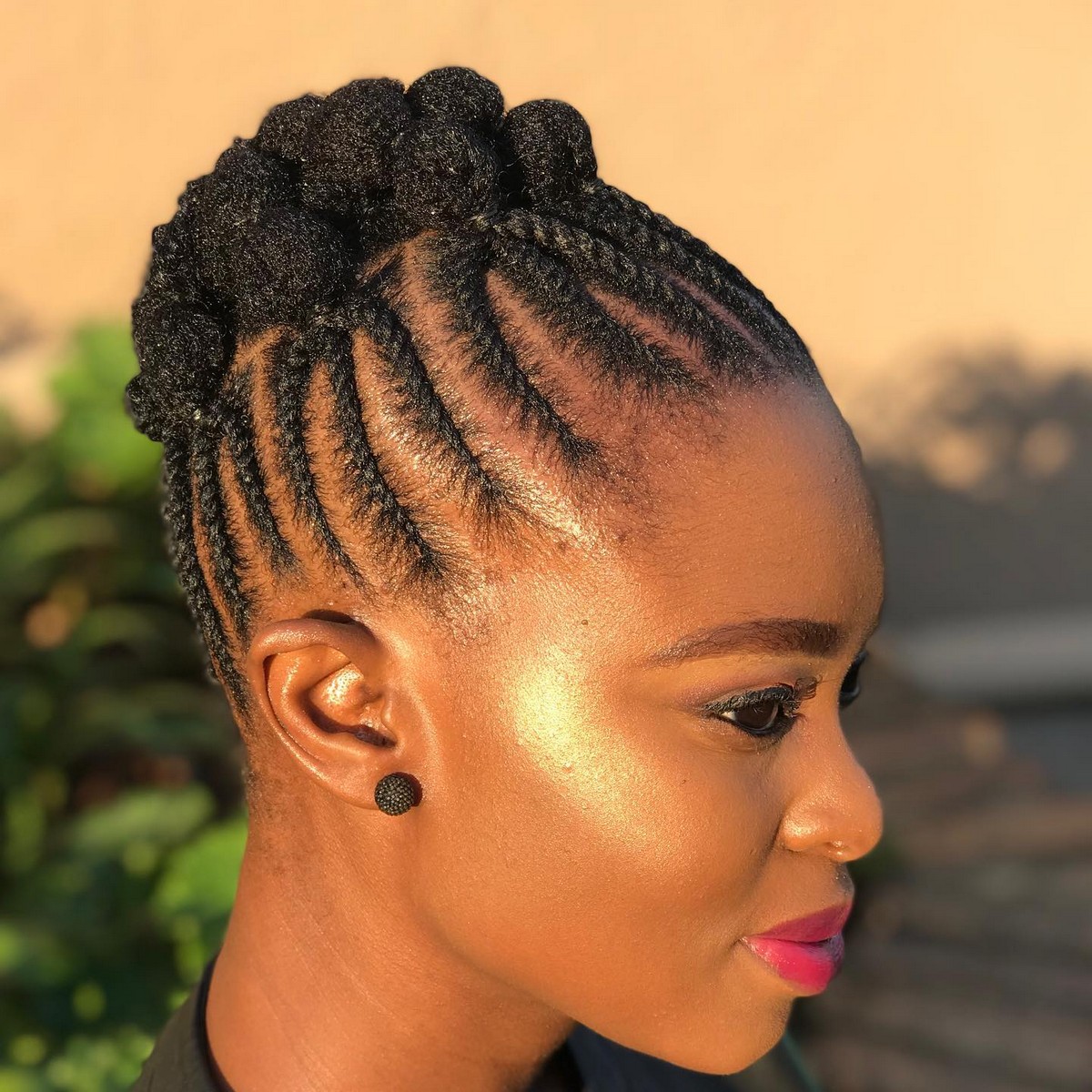 Flat Twists Updo for Very Short Natural Hair
