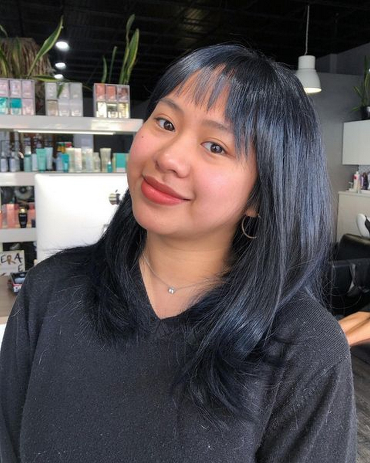 Piecey Bangs And Subtle Layers On Medium Hair