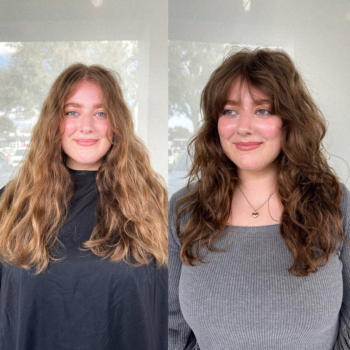 Diffused Curls With Razor Cut Fringe