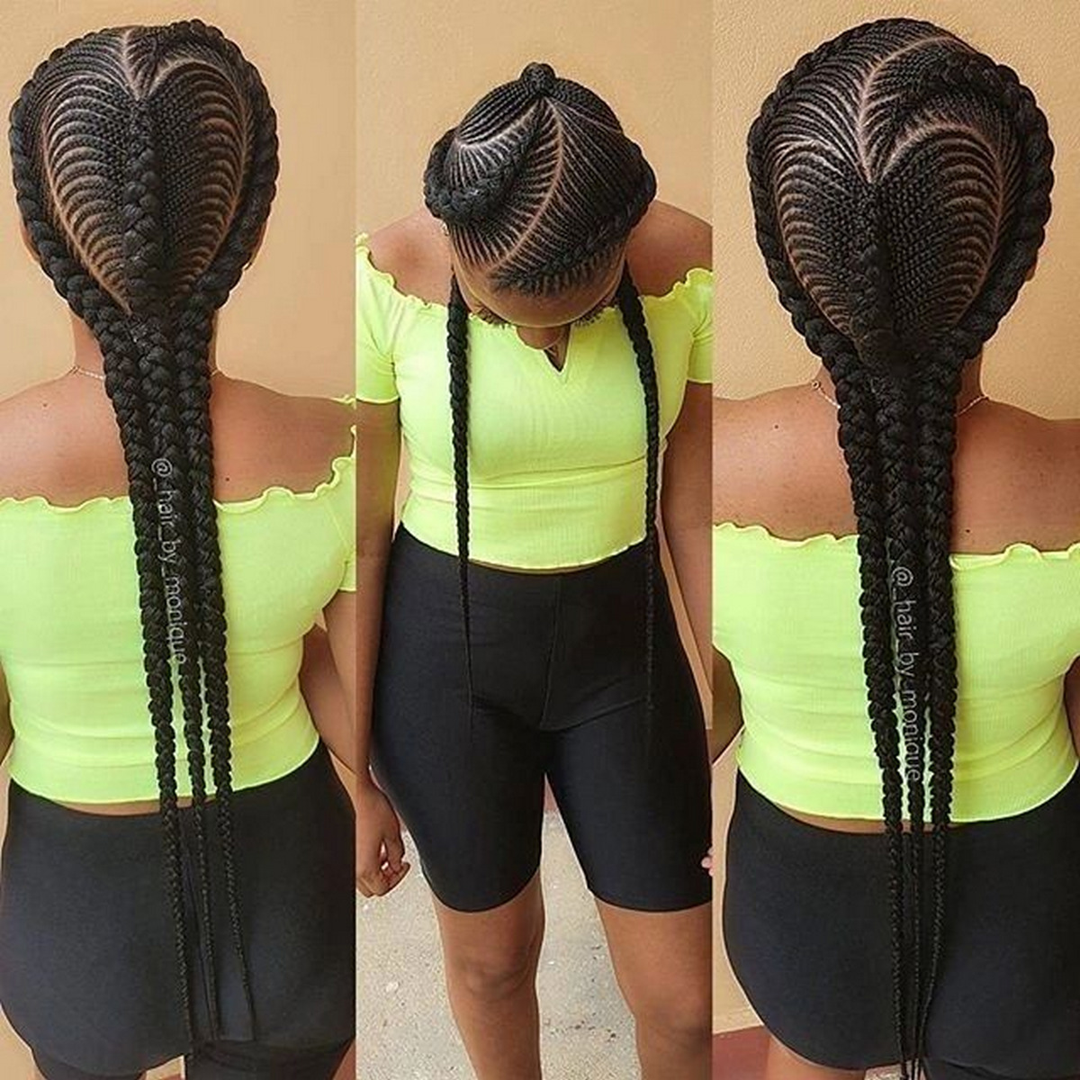 Heart-Twisted Cornrow Braids