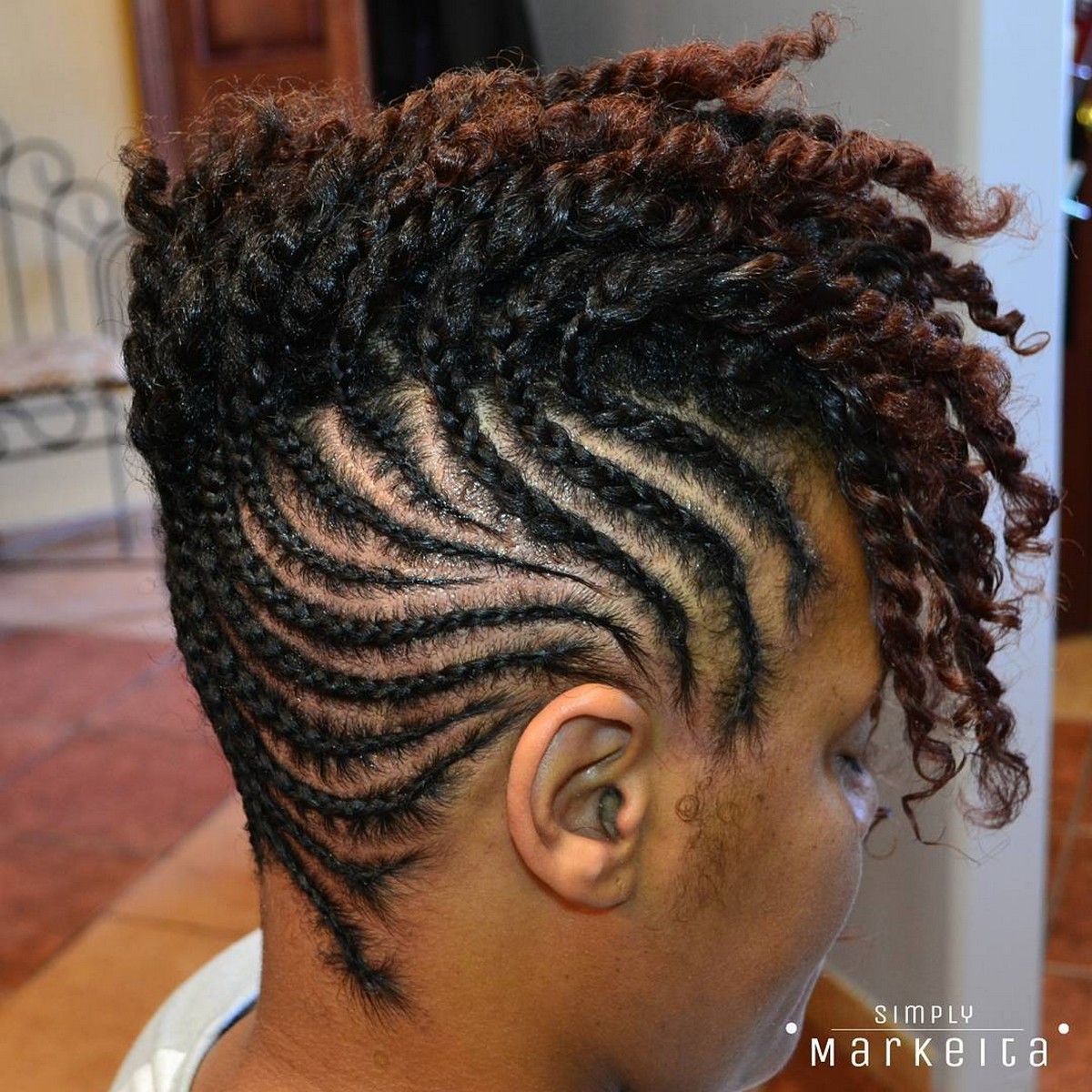 Cornrows Natural Hair to Twist-Out Top Updo