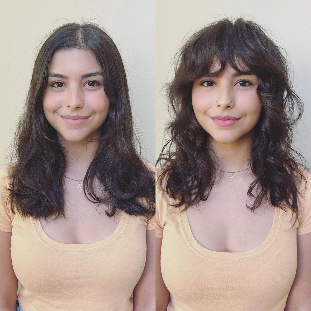 Cute Curly Bangs For Round Faces