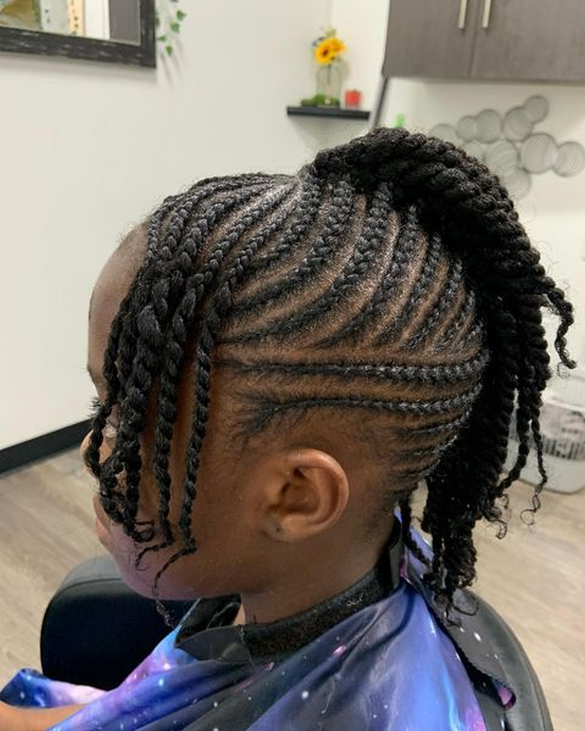 Thick Cornrow Side Shaved Mohawk