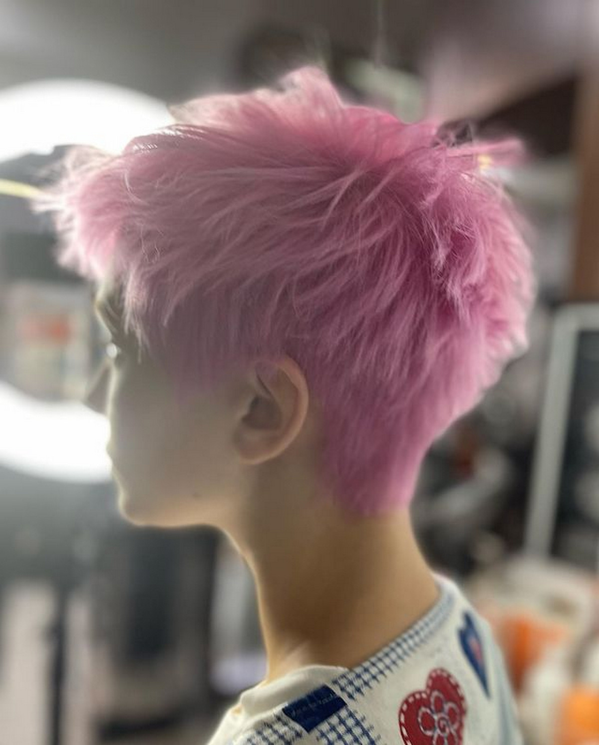Short Messy Pink Pixie