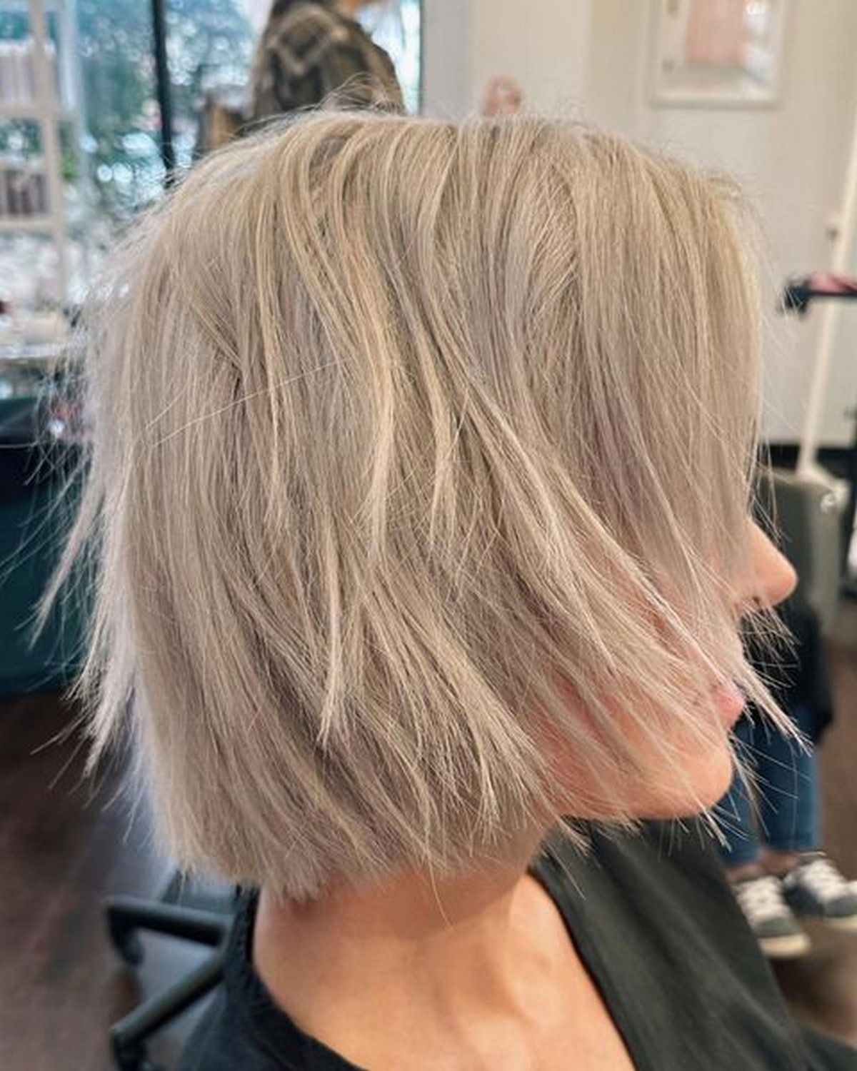 Gray Messy Bob 