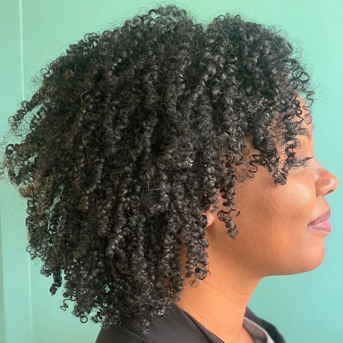 Medium Layered Cut For Tiny Curls Natural