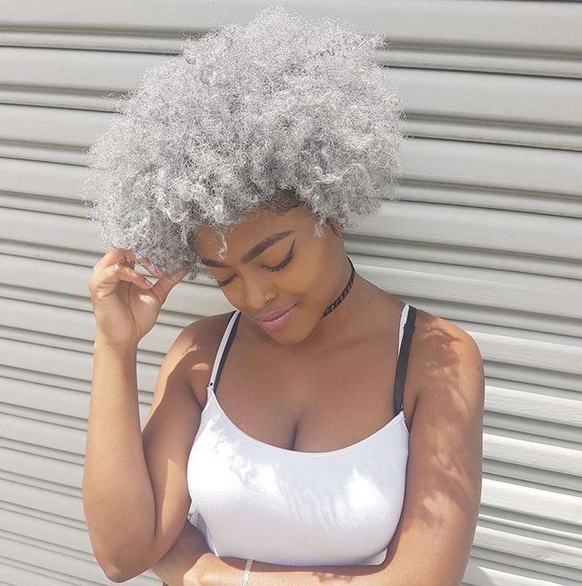Afro Gray Hairstyle