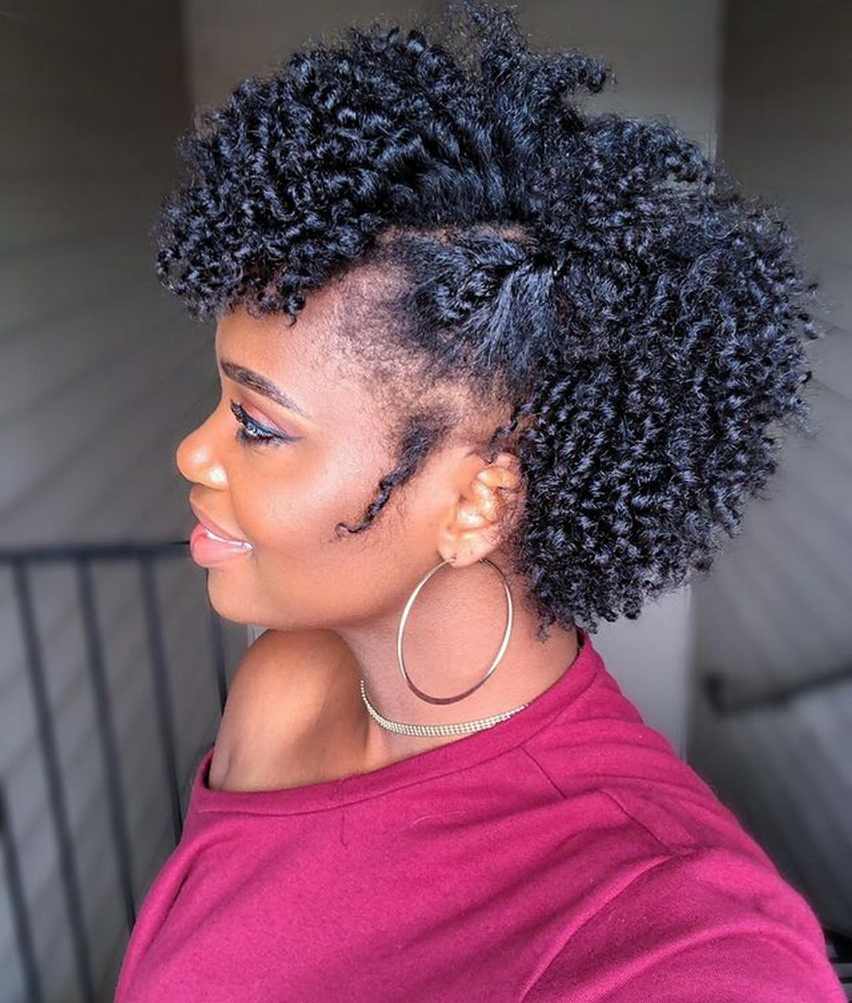 Asymmetrical Short Curly Layered Hairstyle