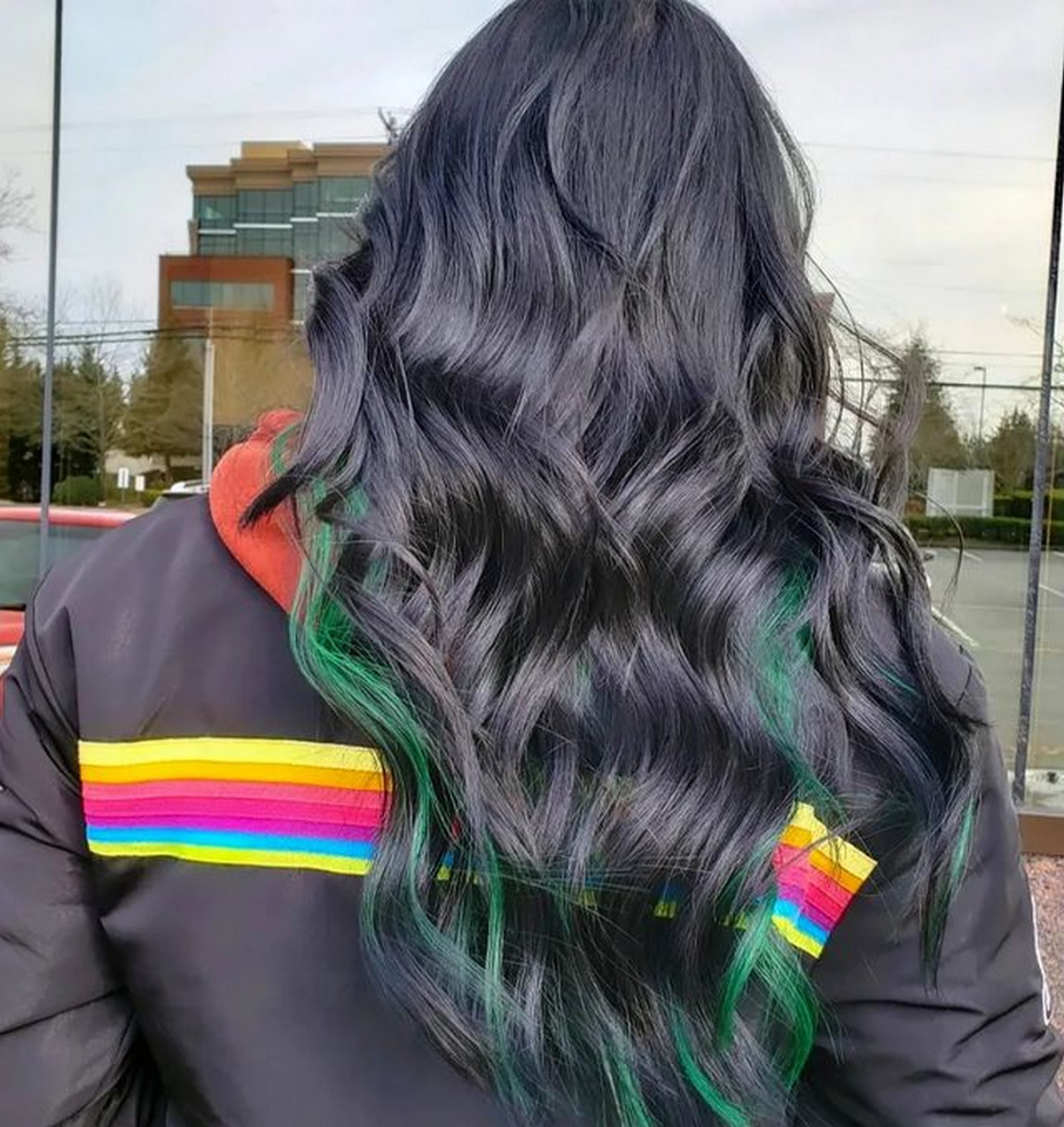 Emerald Green Underneath Hair Color 