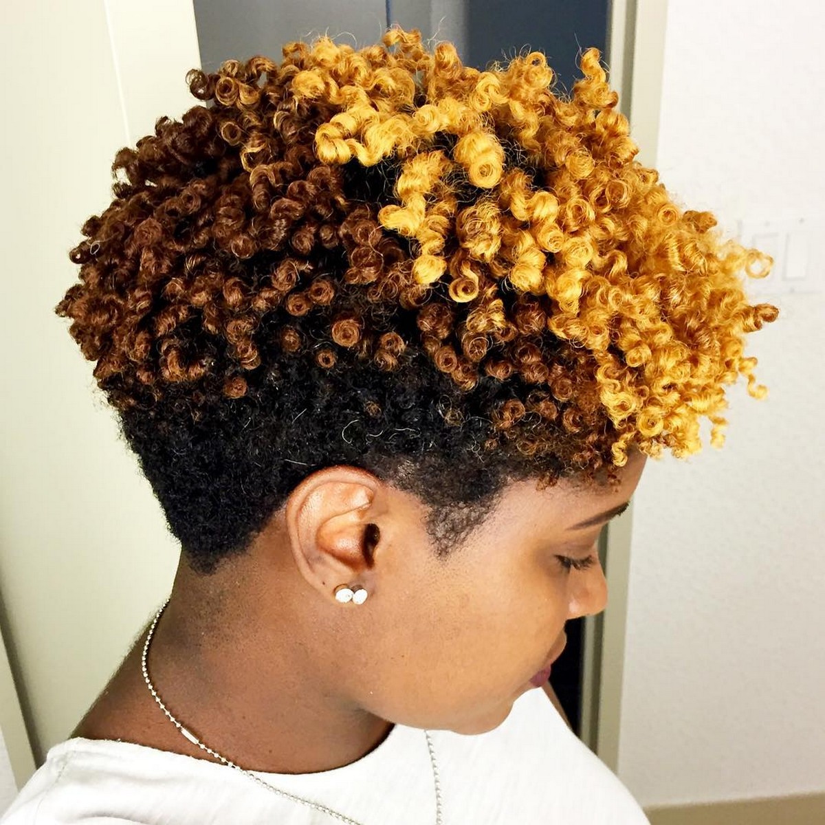 Tri-Color Short Natural Curls Hair