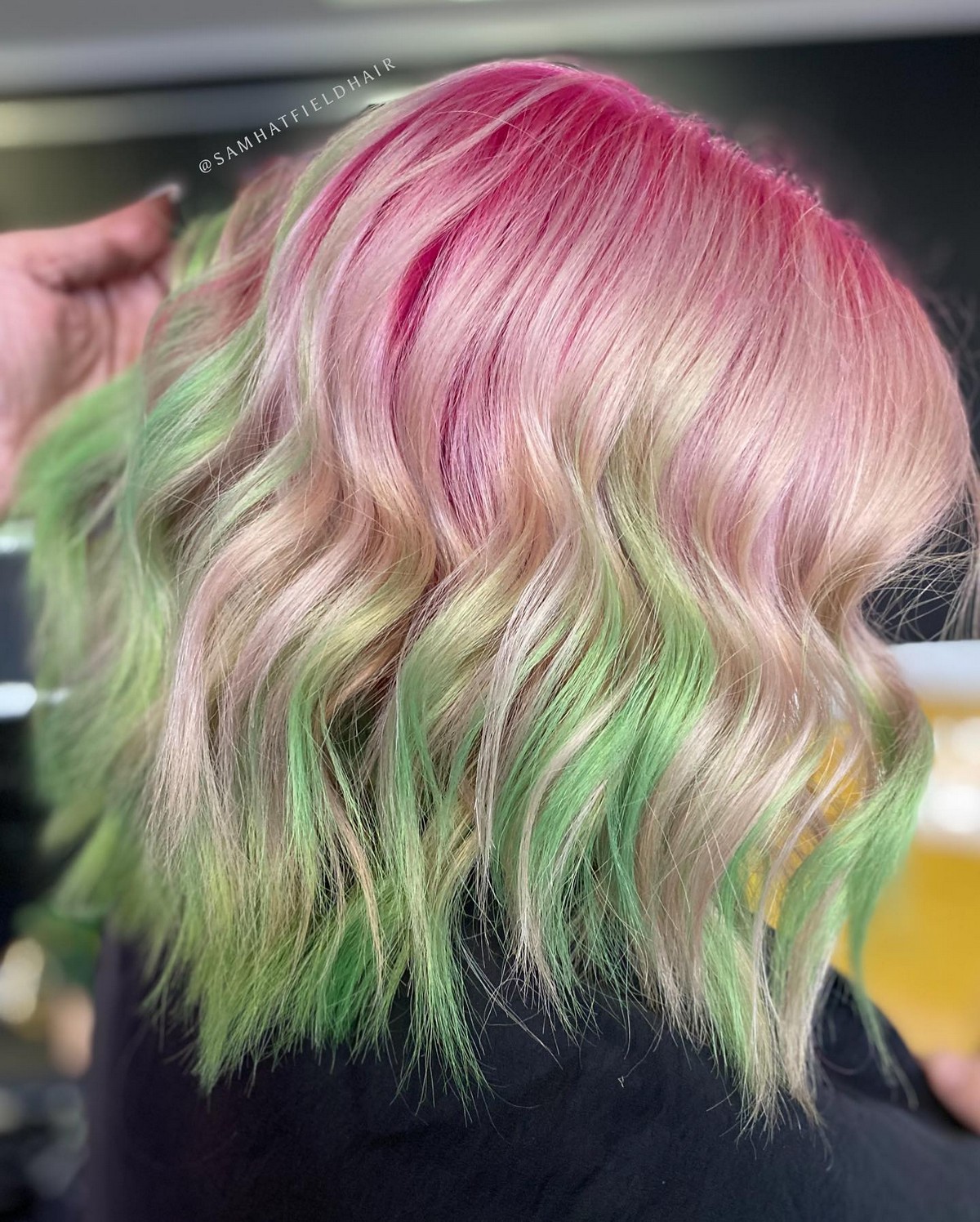 Pink And Green Hair