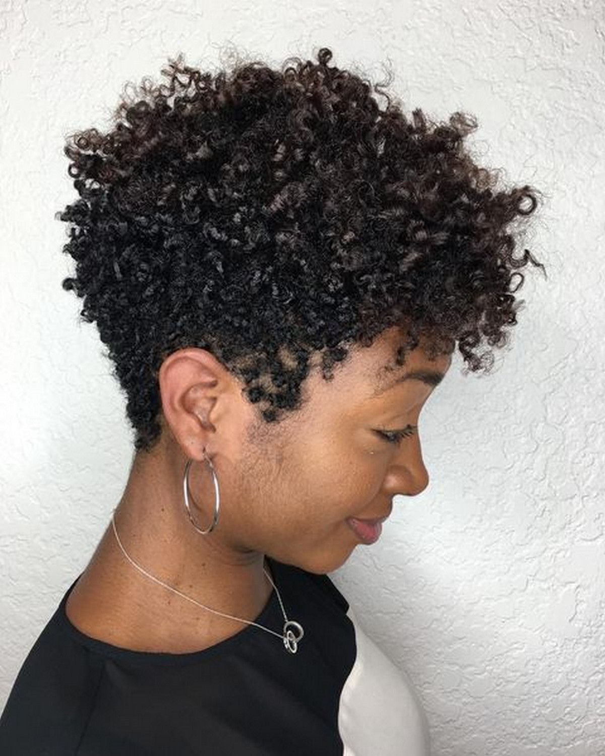 Tapered Natural Hairstyle With Springy Curls