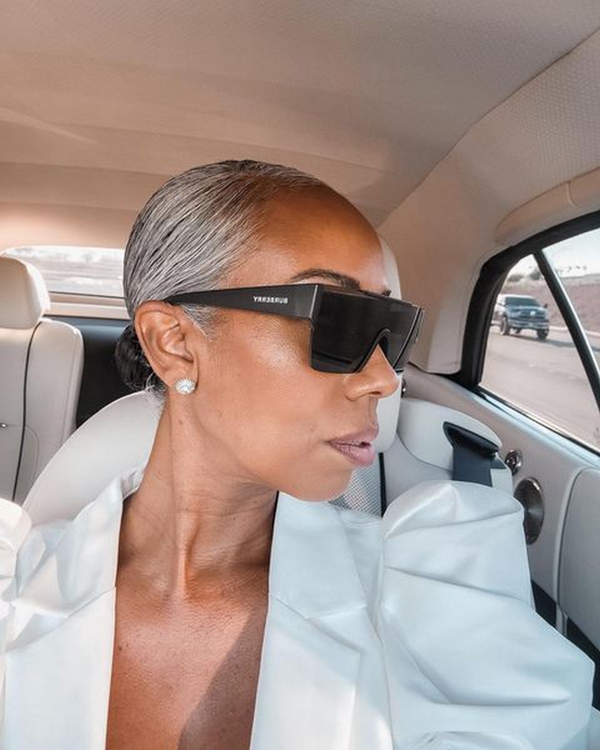 Gray Hair In A Sleek Bun