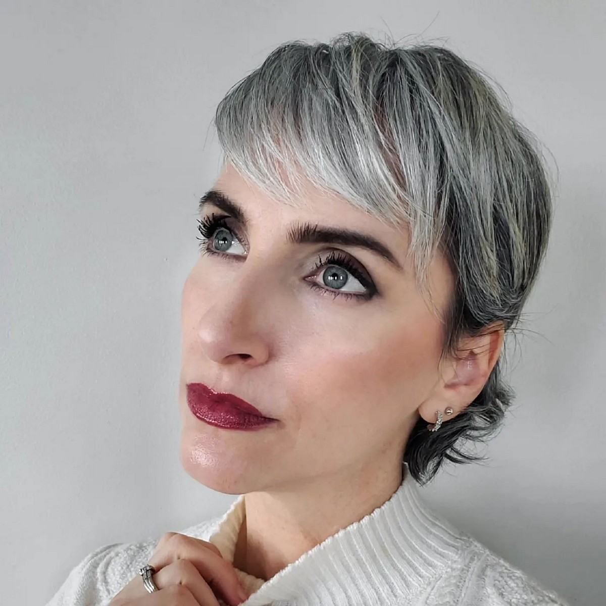 Short Gray With Bangs