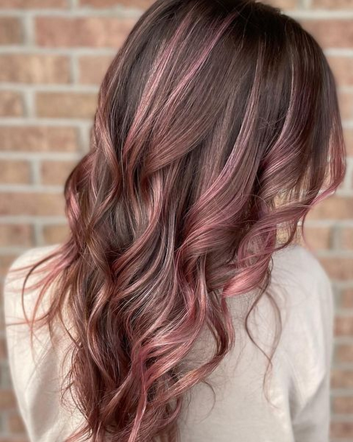 Black Hair And Rose Gold Highlights