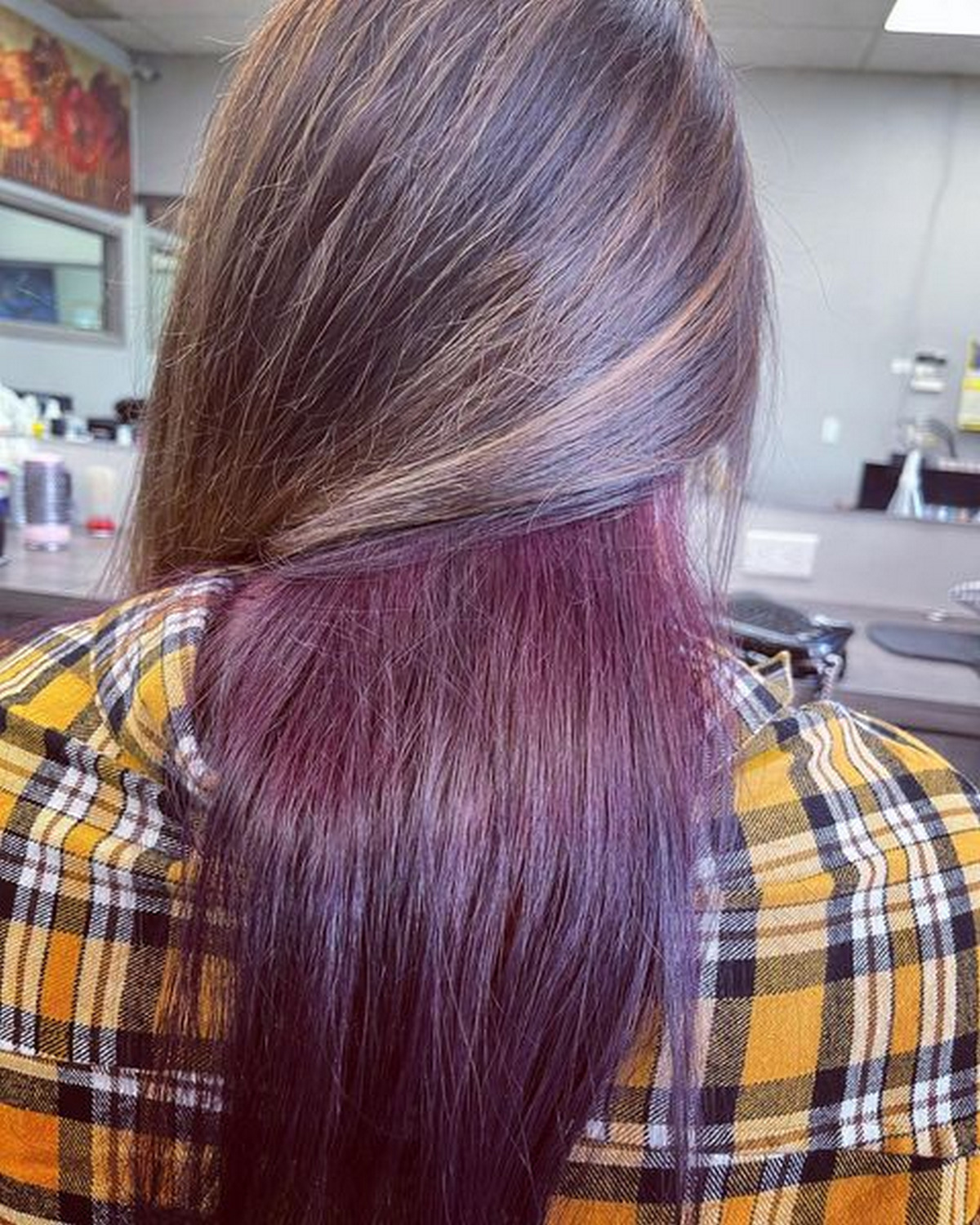 Dark Purple Underneath Hair Color 