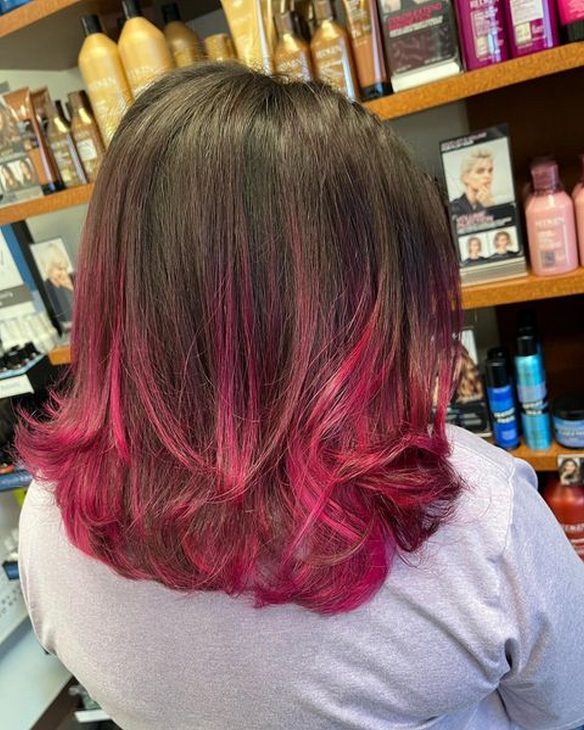 Pink Blonde Ombre On Short Hair