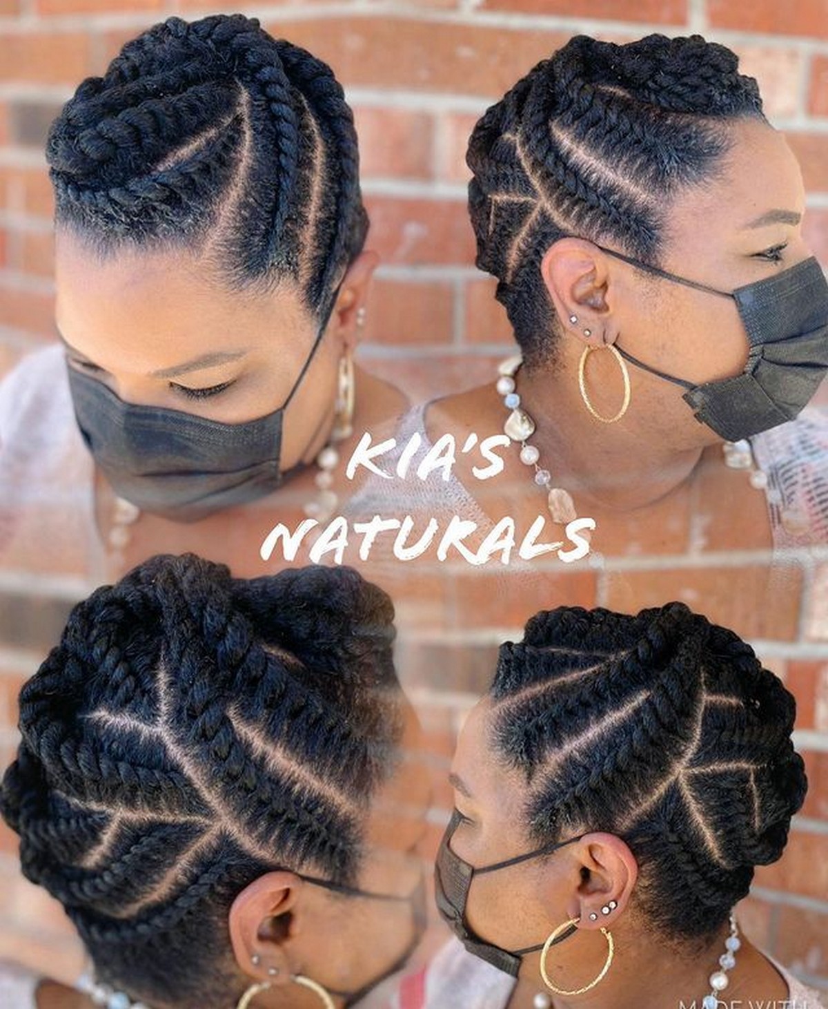 Flat Twisted Natural Updo and Bangs