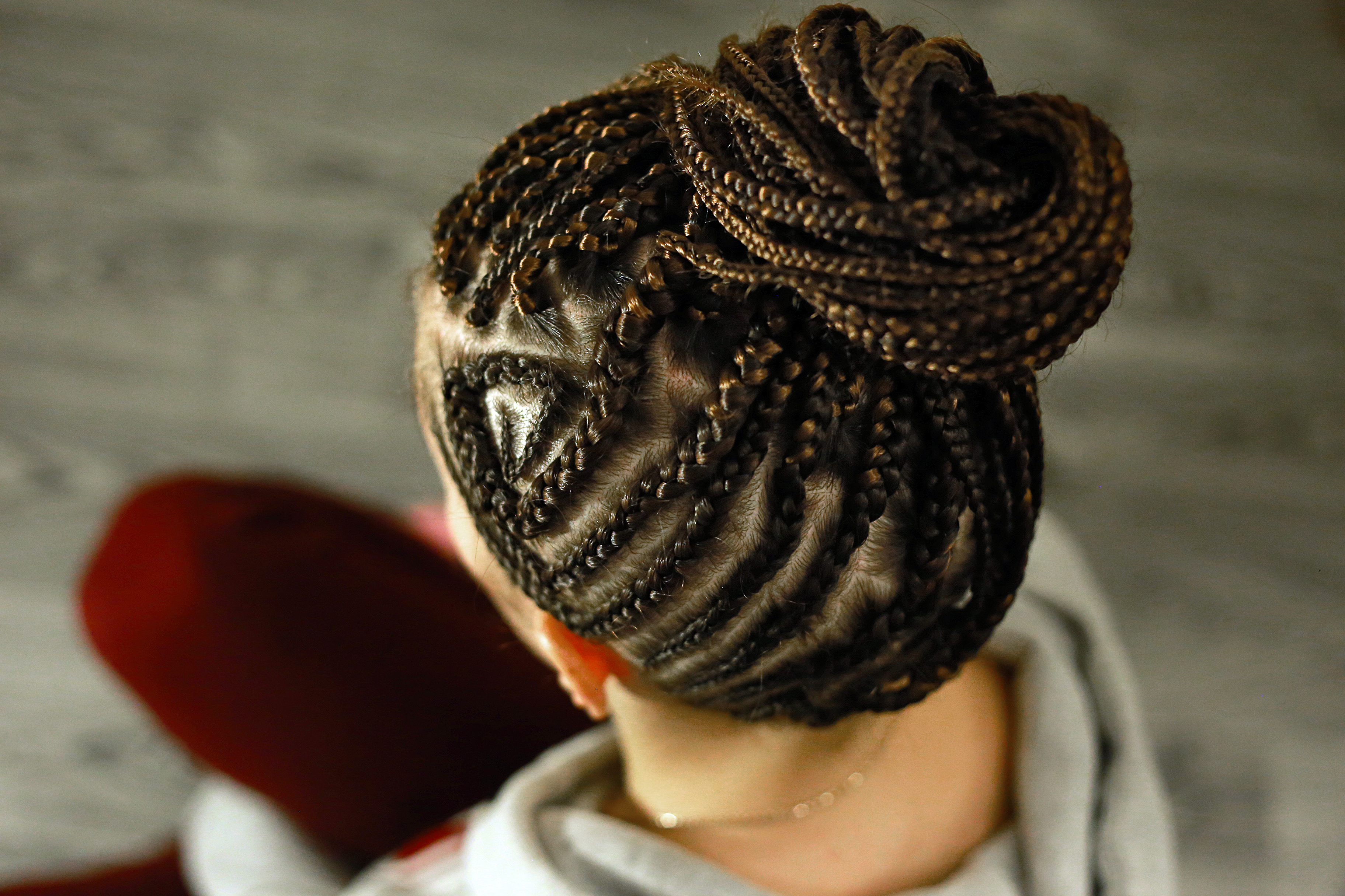 Brown Cornrows Braided Buns