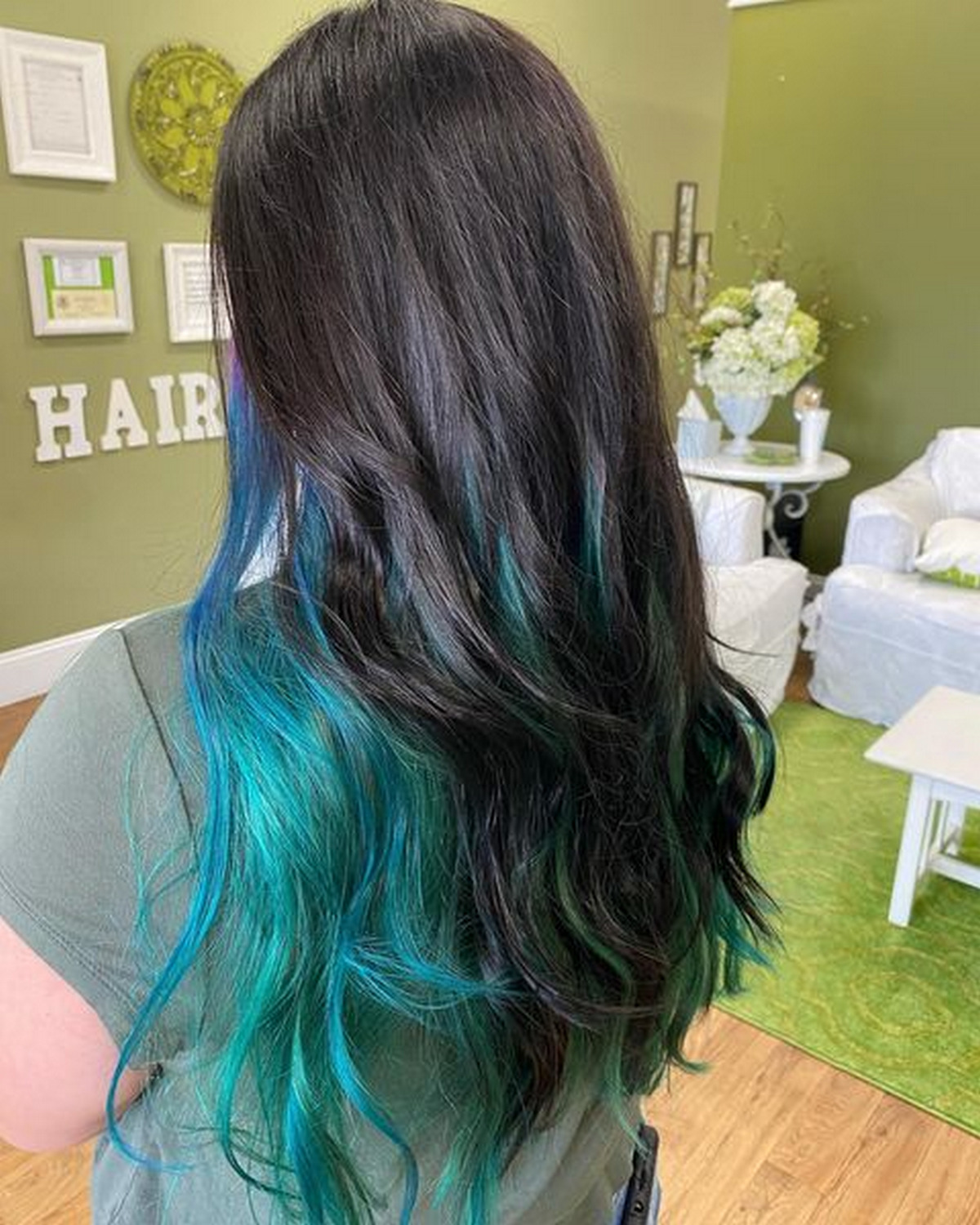 Mermaid Blue Underneath Hair Color
