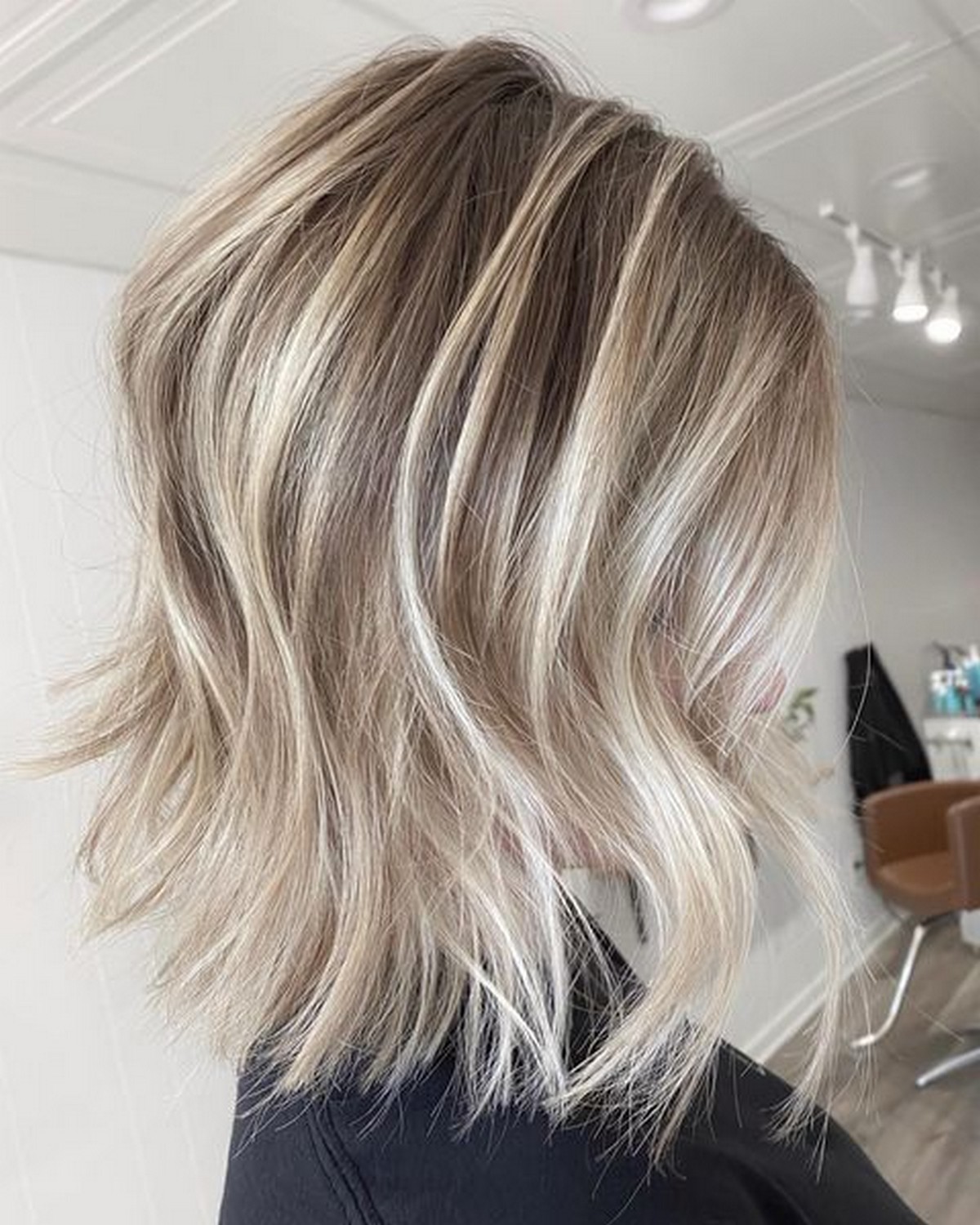 Textured Lob With Hair Contouring