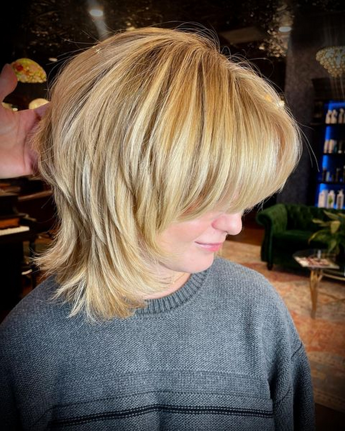 Classic short layered bangs