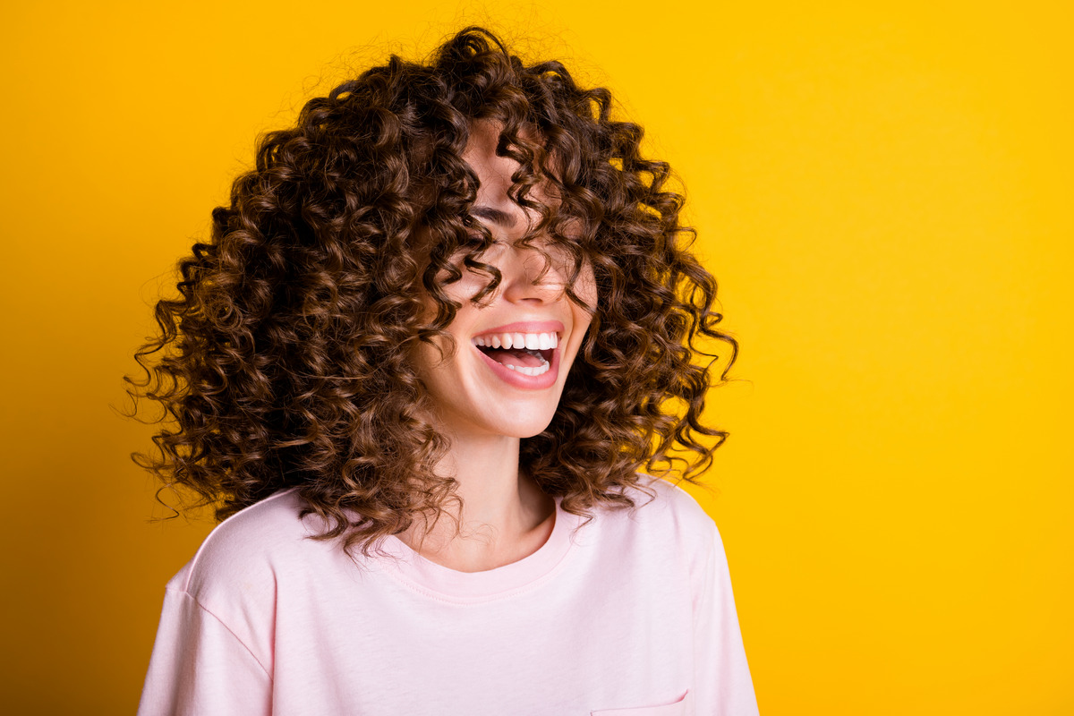 Curly Curtain Bangs