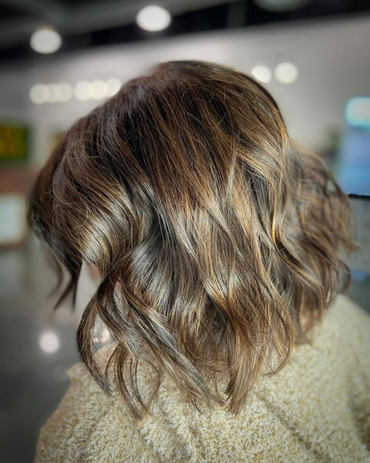 Jagged And Angled Blonde Balayage Bob