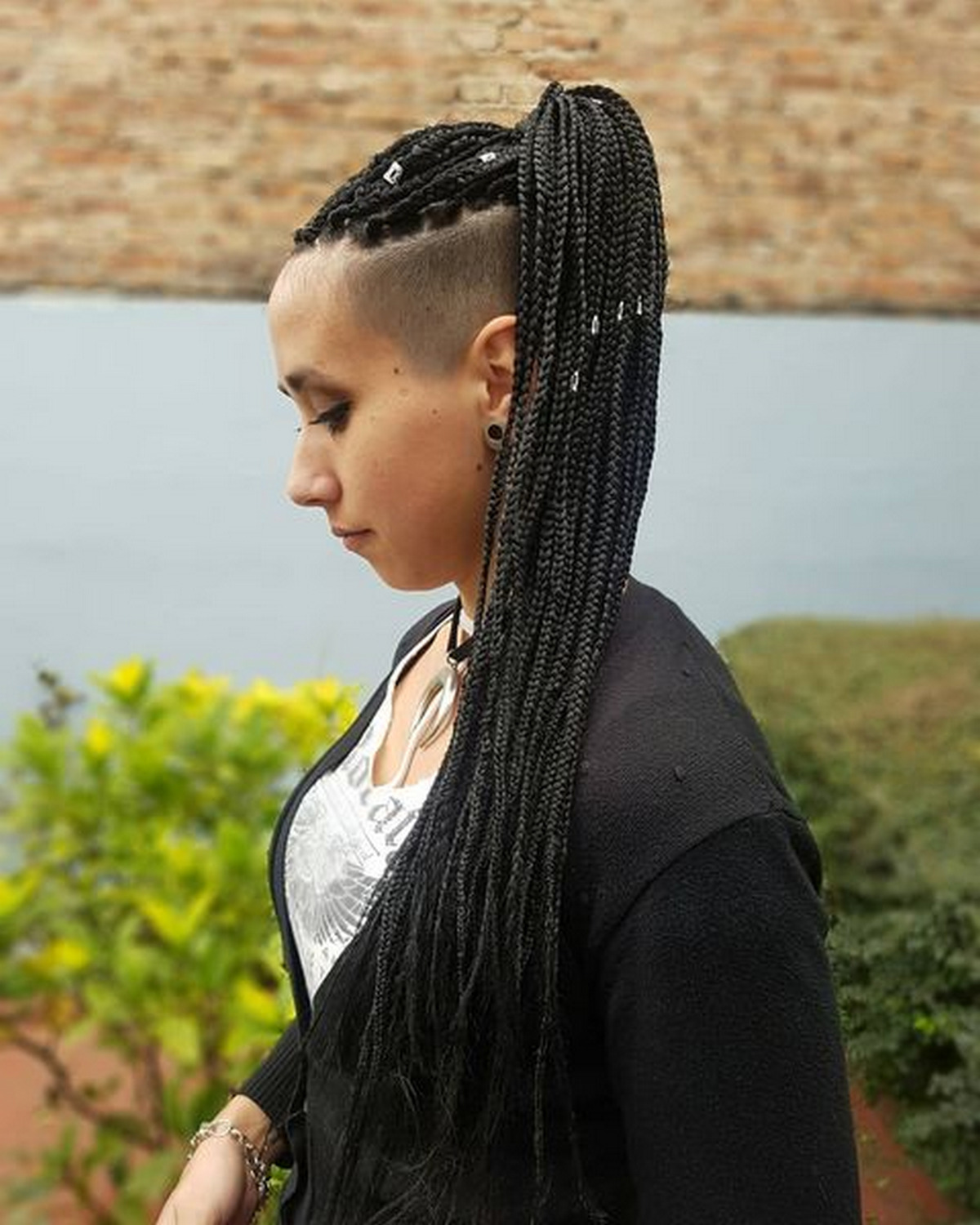 Micro Braids With Shaved Sides