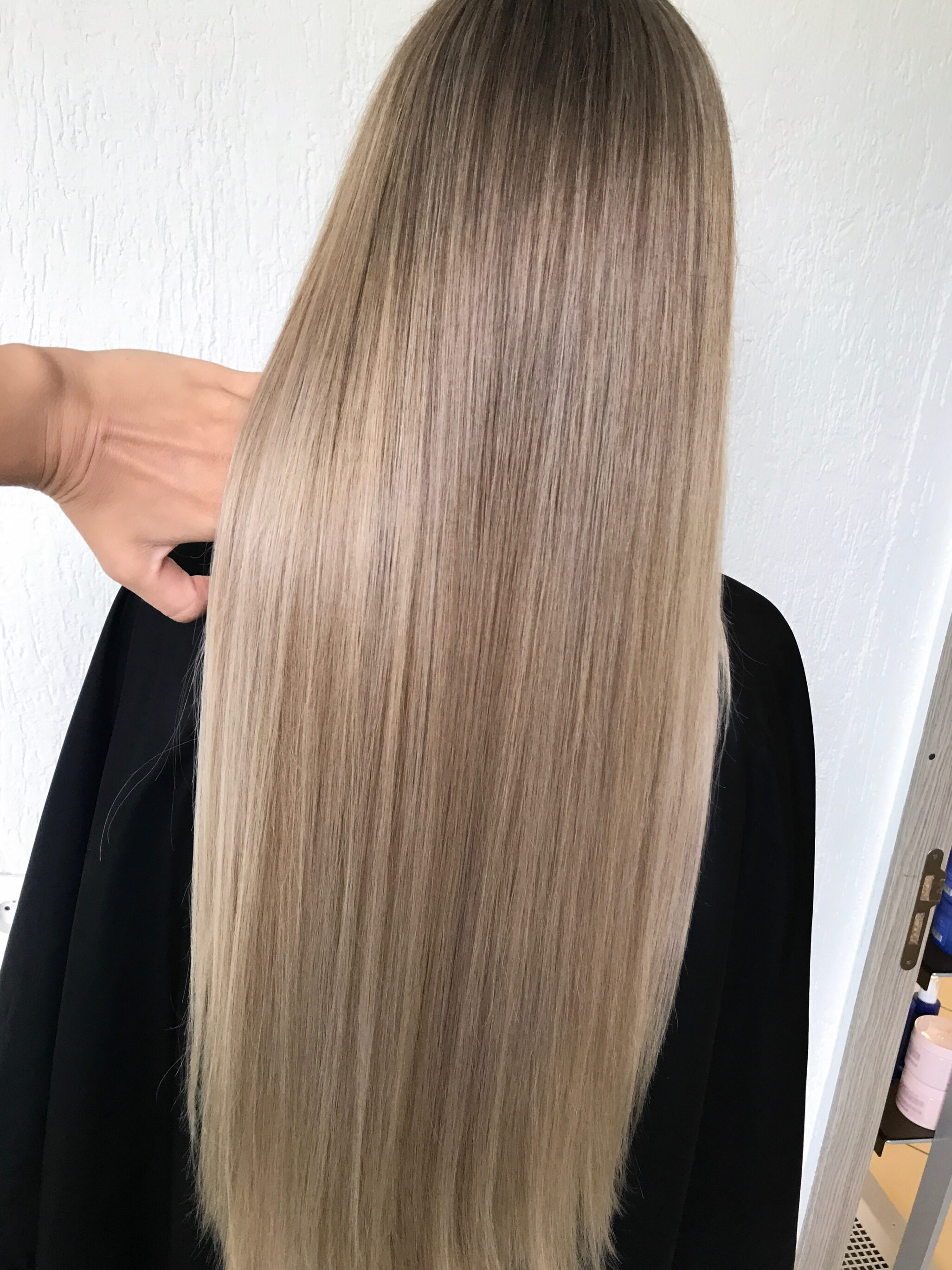 Straight Silver Blonde Balayage