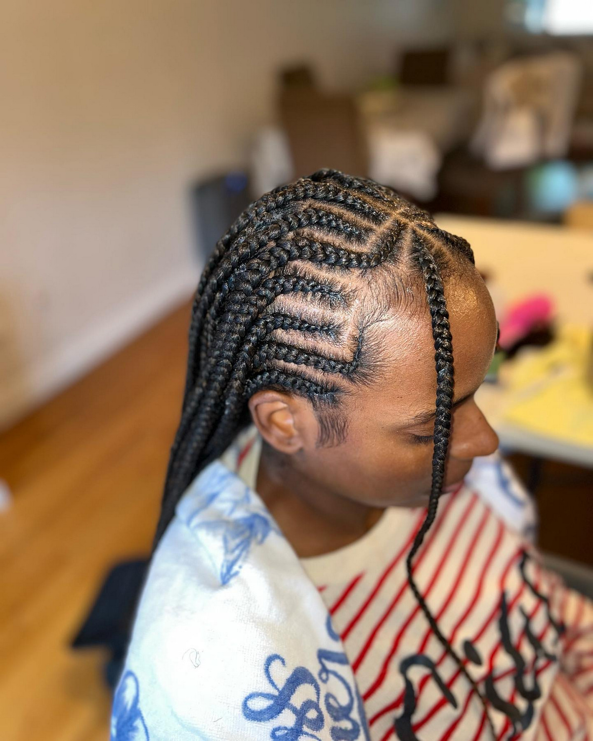  Curved Feed-In Goddess Braids