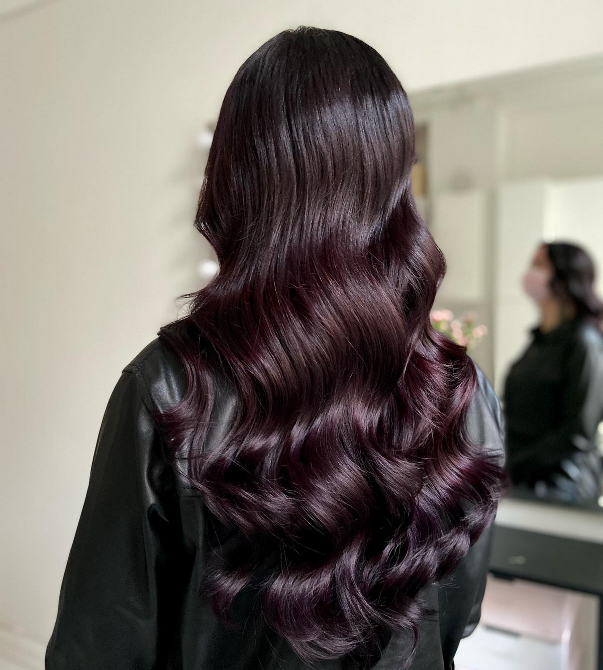 Warm and Inviting Fall Hair Colour Inspirations : Rich Red Plum Long Layers