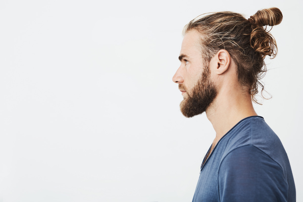 Man Bun With Curl Ends