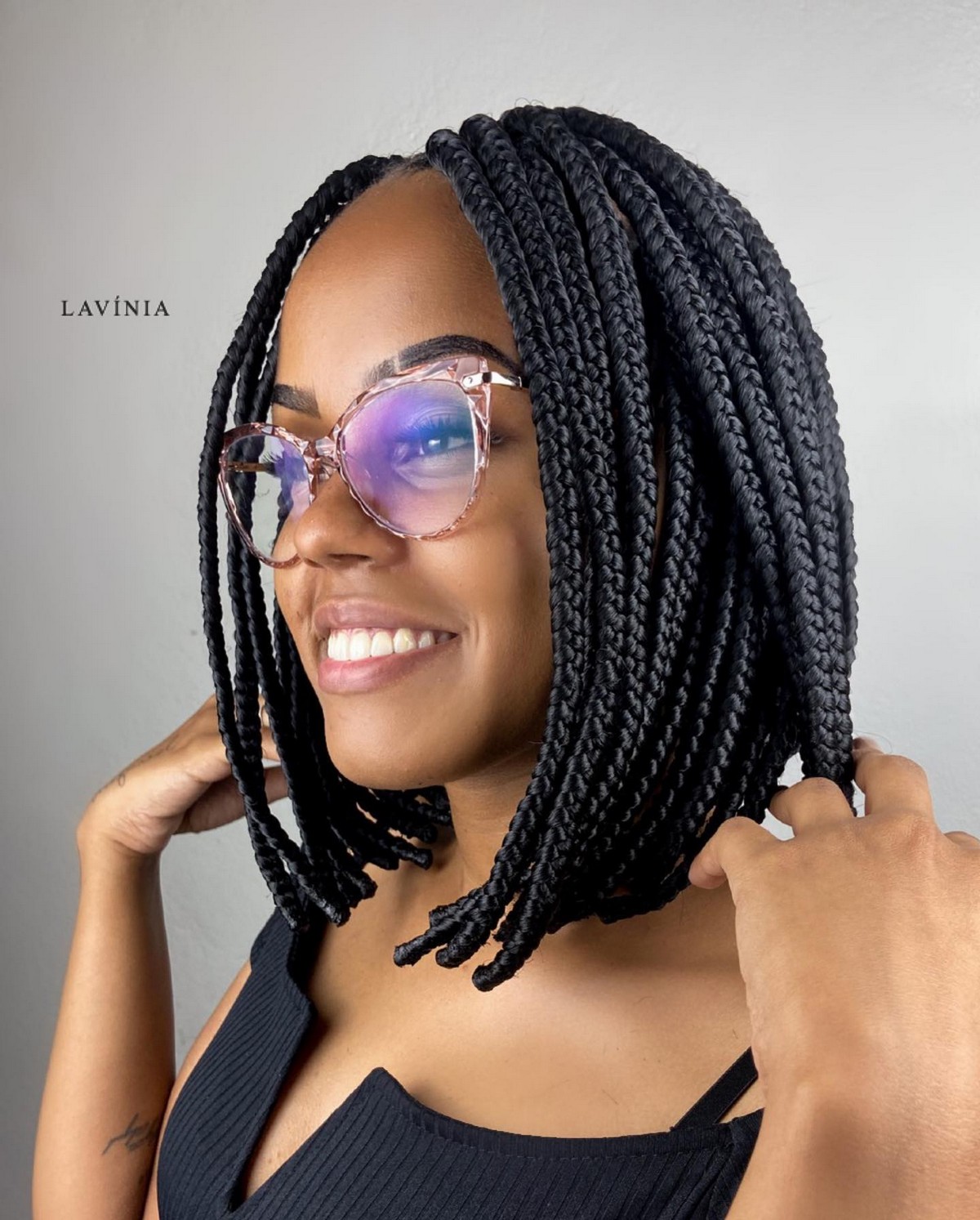 Medium-length Box Braids 