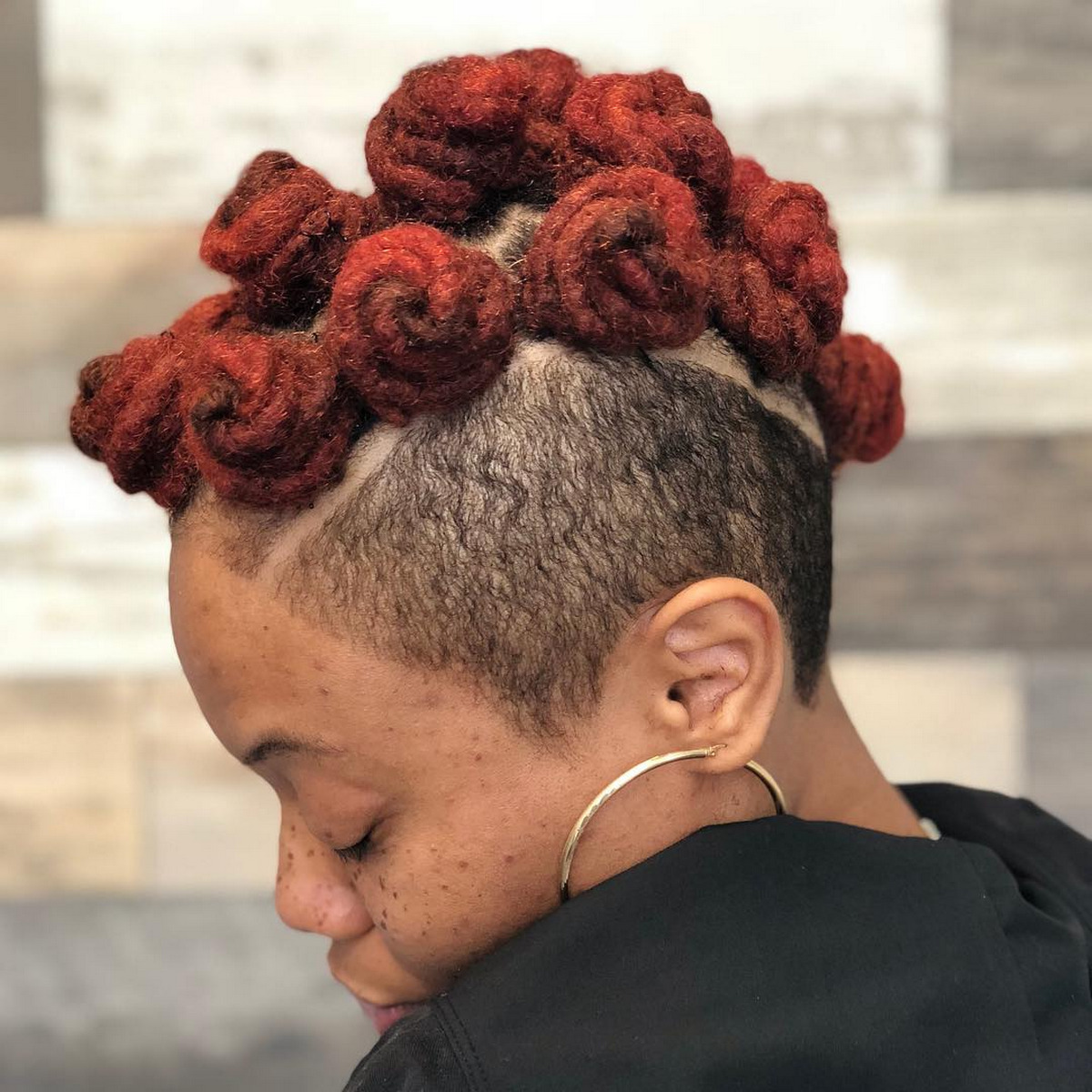 Bantu knot mohawk