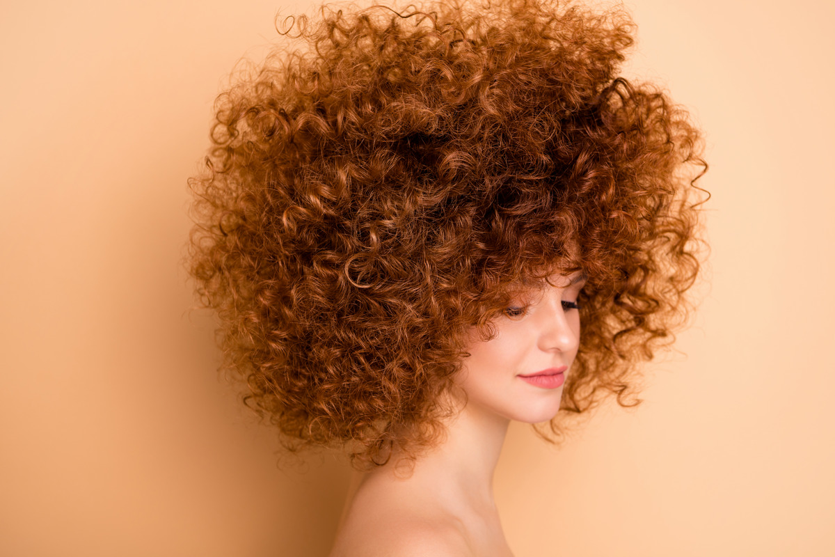 Short Blonde Puff Curls Perm