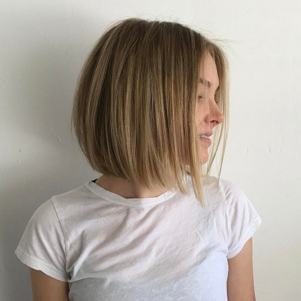 Straight Angled Blonde Bob