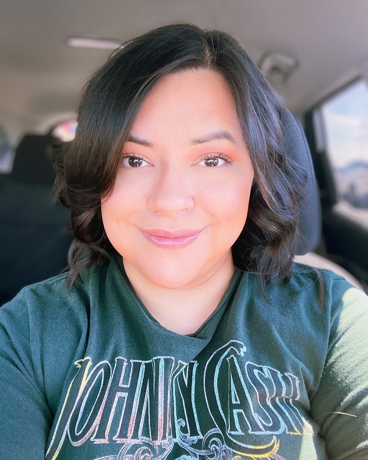 Curl Bob With Side Swept Bangs