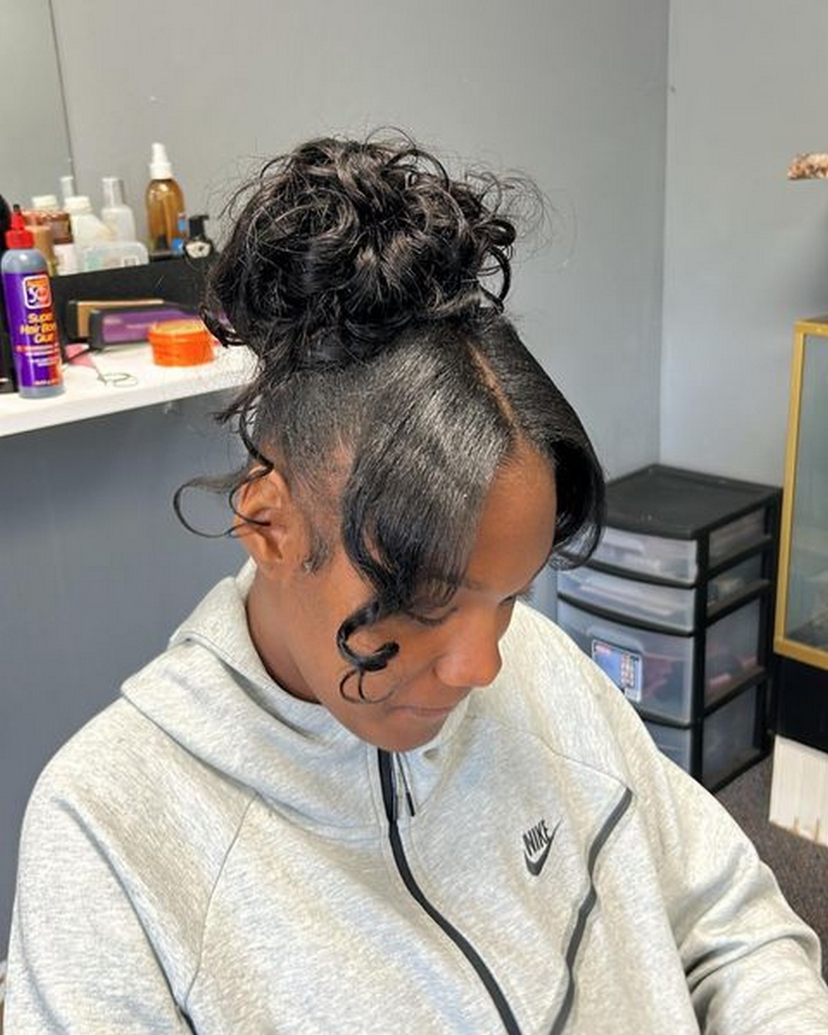 Curly High Bun