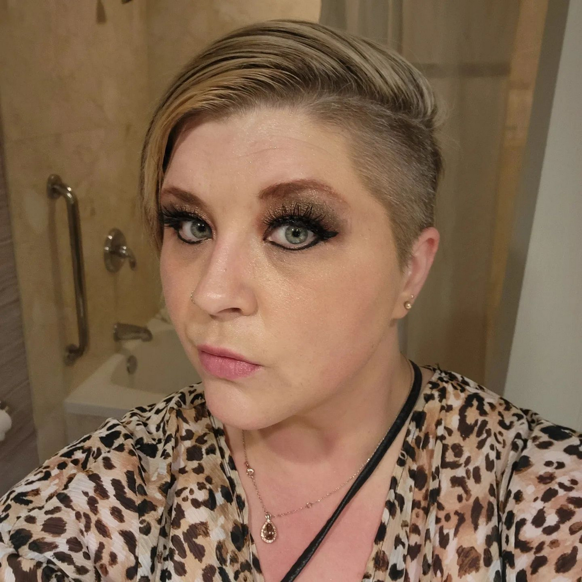 Half Shaved Blonde Undercut