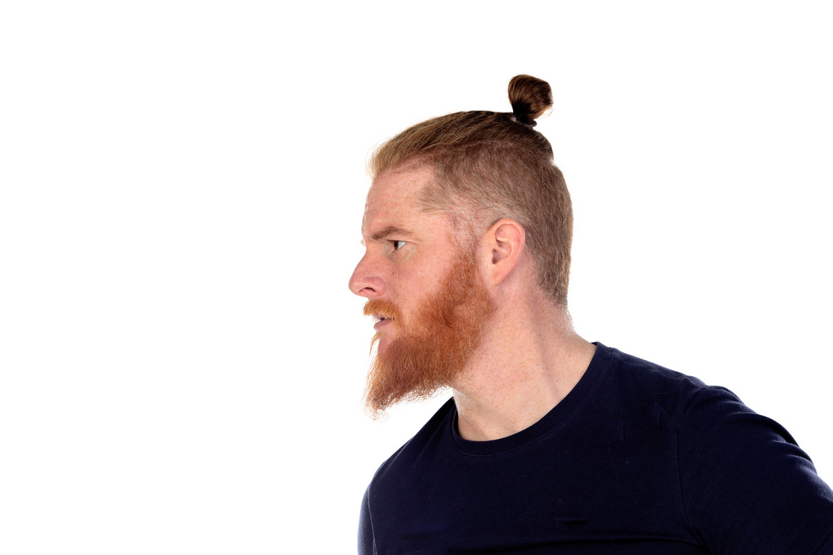 Mini Man Buns High Fade With Bearded