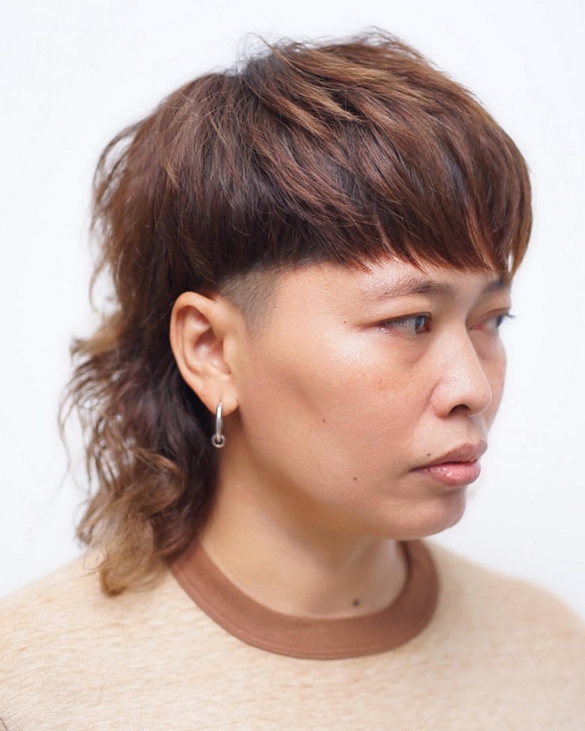Curly Mullet With Bowl Cut