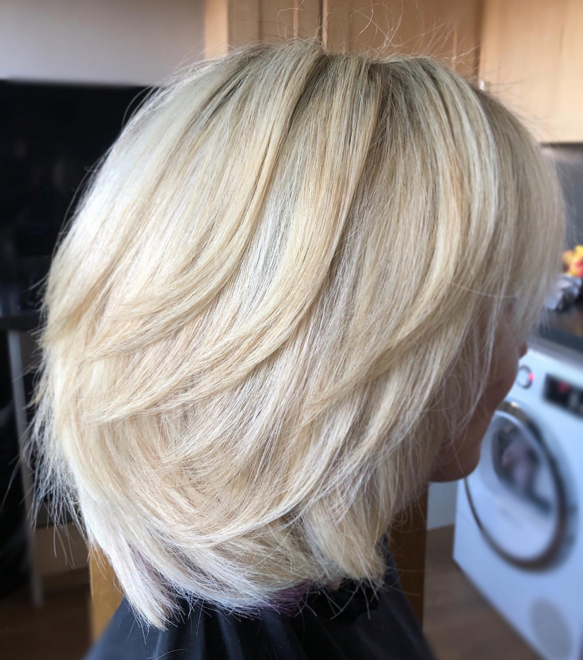 Choppy Layers With Platinum Blonde Color
