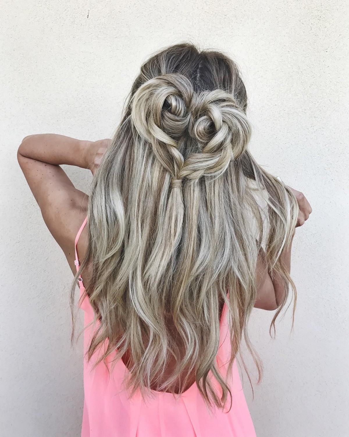 Heart-Shape Braid And Wavy Hair