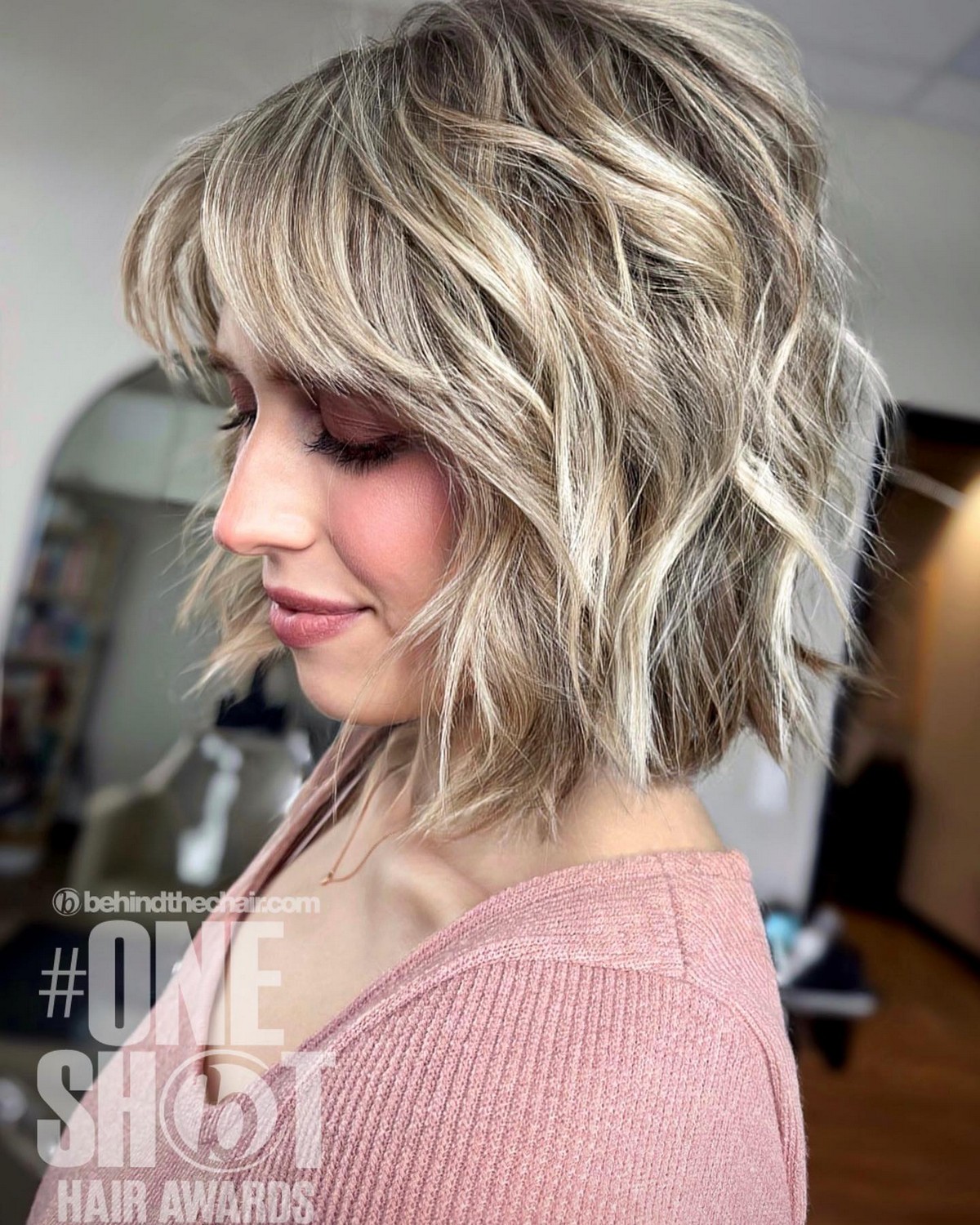 Wavy Shaggy Blonde Bob