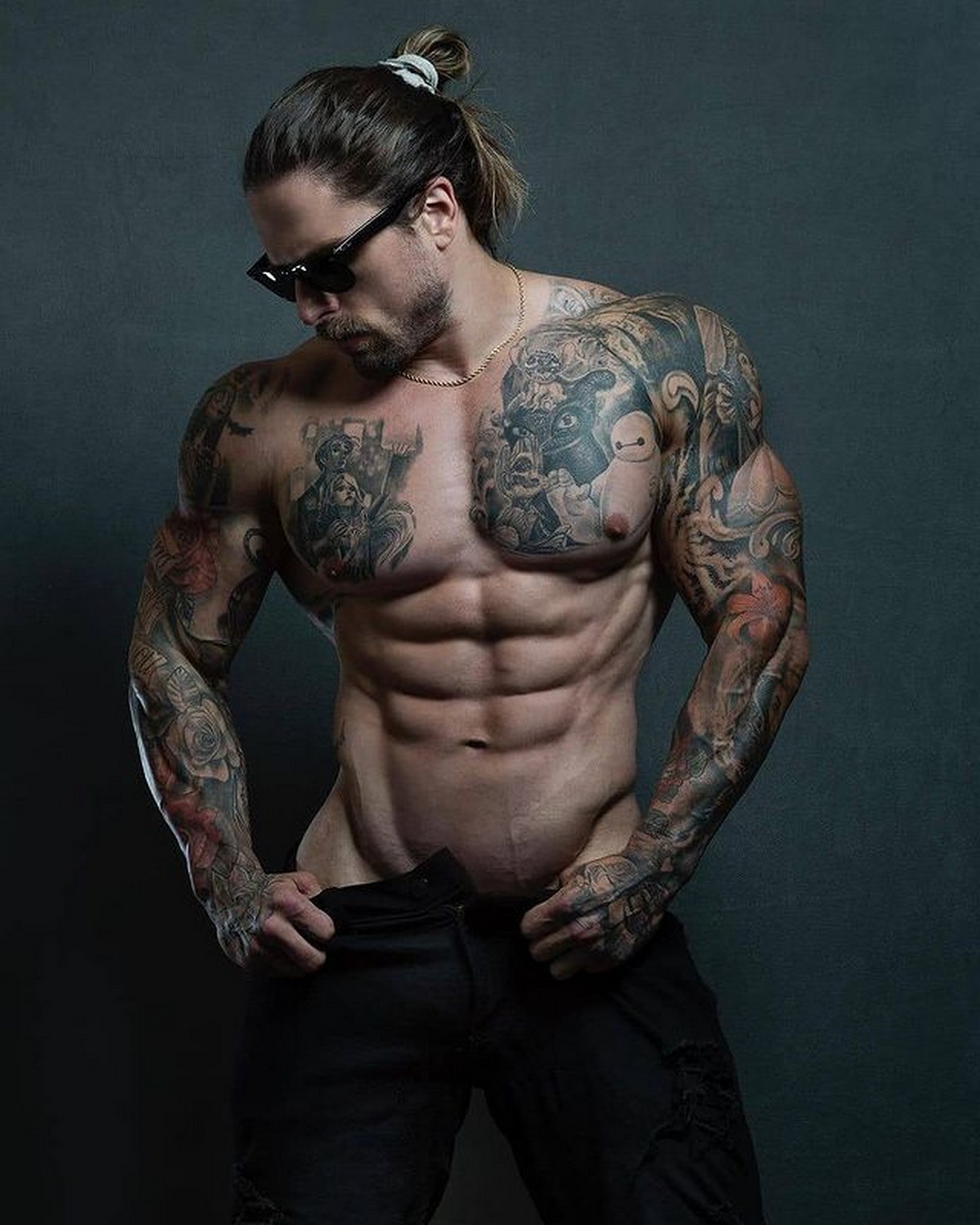 Blond Top Knot Ponytail Black Hair